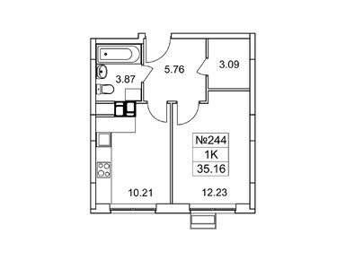 Планировки однокомнатные в ЖК «Новотомилино»