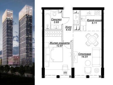 Планировки однокомнатные в ЖК MOD (Мод)