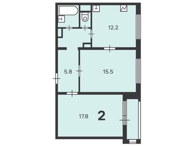2-комнатная 59.00 кв.м, Жилой дом «Маршала Еременко ул., д. 5, к. 1, 2, 3, 4», 14 349 390 руб.