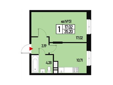 1-комнатная 34.00 кв.м, Эко-район «Борисоглебское», 6 210 000 руб.