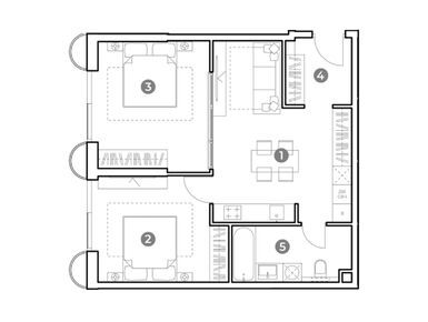 Планировки 3-к. апартаменты в NAMETKIN TOWER (Наметкин Тауэр)