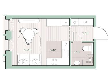 Планировки студии в ЖК «Среда на Кутузовском»