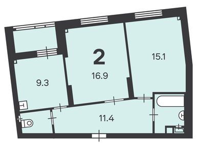 2-комнатная 59.20 кв.м, Жилой дом «Обручева ул., д. 5», 21 483 680 руб.