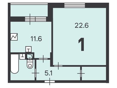 Планировки однокомнатные в Жилой дом «Шереметьевская ул., д. 13, к. 1»