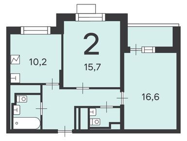 2-комнатная 57.40 кв.м, Жилой дом «Чечерский пр-д, д. 28, к. 1, 2», 13 758 780 руб.