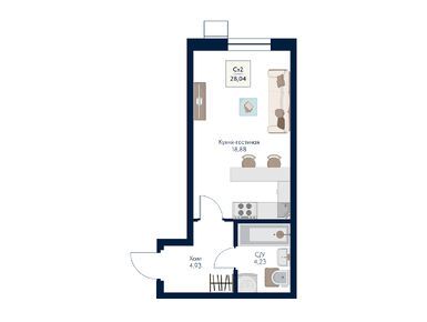 Планировки студии в ЖК «Бархат»