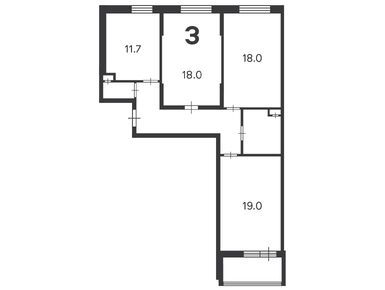 Планировки трехкомнатные в Жилой дом «Фестивальная ул., д. 15, к. 2»