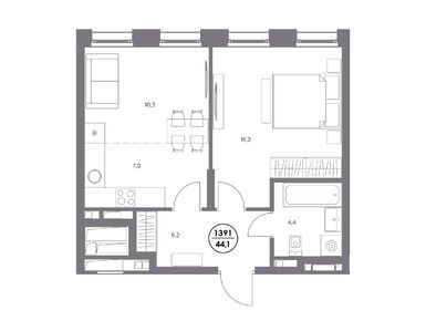 Планировки двухкомнатные в ЖК «Адмирал»