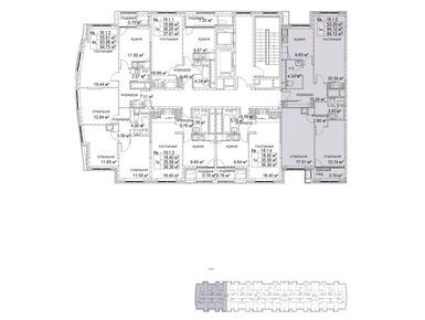 Планировки трехкомнатные в ЖК Pilot 9-18 (Пилот 9-18)