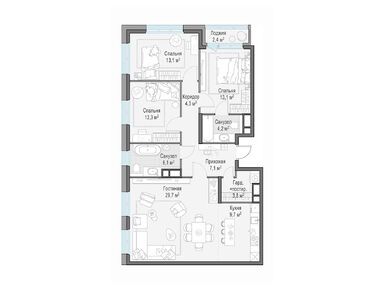 Планировки четырехкомнатные в ЖК «Филатов луг»