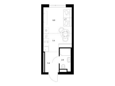 Планировки студии в Бунинская набережная