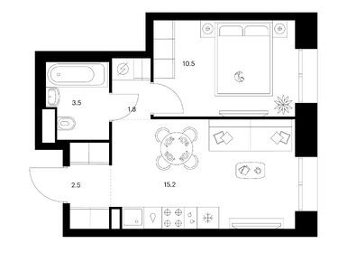 Планировки однокомнатные в Строгино 360
