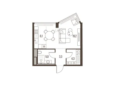 1-комнатная 37.90 кв.м, ЖК HIGH LIFE (Хай Лайф), 38 765 029 руб.