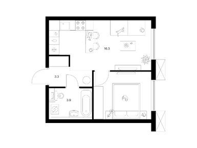 Планировки однокомнатные в Томилинский бульвар
