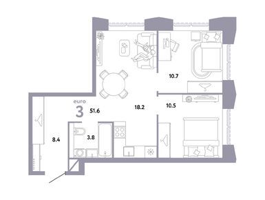 Планировки трехкомнатные в ЖК «Страна. Заречная»