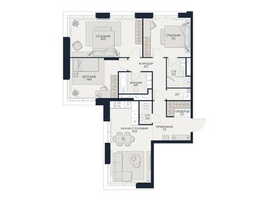 Планировки четырехкомнатные в ЖК «Кутузов Сити»