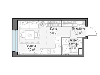 Планировки студии в ЖК «Белый Град»