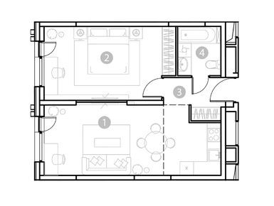 Планировки 2-к. апартаменты в EVOPARK Измайлово (ЭВОПАРК Измайлово)
