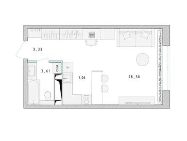 Планировки студии в ЖК «Серебро»