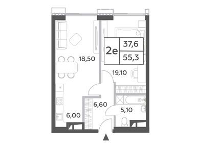 2-комнатная 55.30 кв.м, ЖК Will Towers (Вилл Тауэрс), 28 623 288 руб.