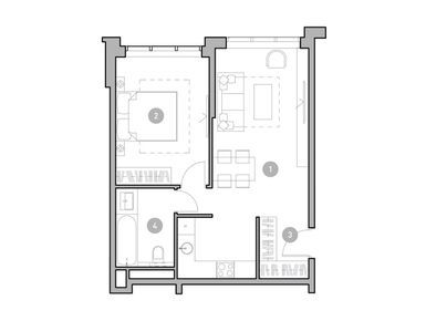 2-комнатная 49.50 кв.м, ЖК «UNO. Головинские пруды», 25 146 000 руб.