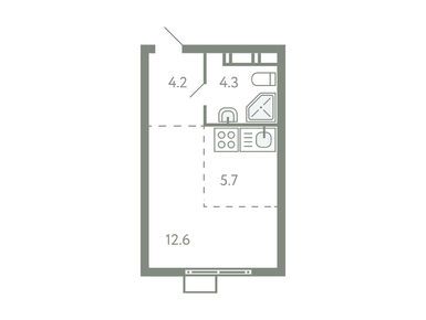 Студия 26.20 кв.м, ЖК «Ново-Молоково», 6 040 000 руб.