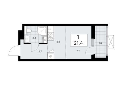 Студия 21.50 кв.м, ЖК «Бунинские кварталы», 8 190 425 руб.