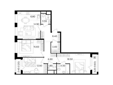 Планировки четырехкомнатные в ЖК «Филатов луг»