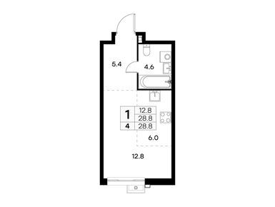 1-комнатная 28.80 кв.м, ЖК «Куркино», 10 478 634 руб.