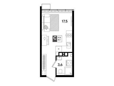 Студия 21.10 кв.м, ЖК «Догма Парк», 4 591 360 руб.