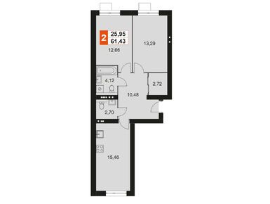 Планировки двухкомнатные в ЖК «Мартемьяново Клаб»