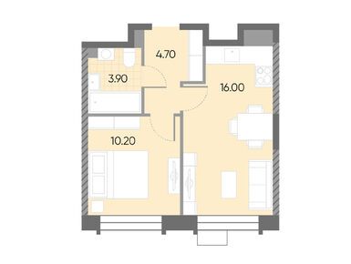 Планировки однокомнатные в ЖК «ВЕЙВ»