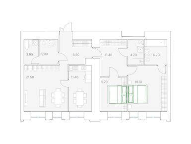 2-комнатная 101.00 кв.м, Клубный дом Duo (Дуо), 303 900 000 руб.