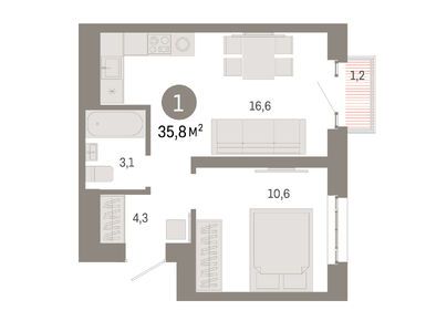 Планировки однокомнатные в Квартал «Метроном»