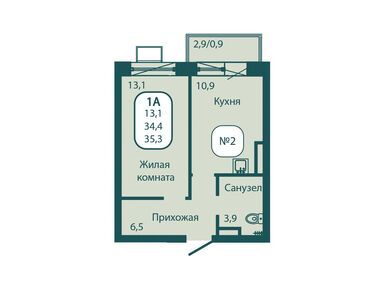 Планировки однокомнатные в ЖК «Андреевка Life»