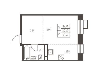 Студия 30.50 кв.м, ЖК «Новая Ивантеевка», 4 883 274 руб.