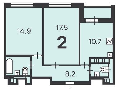 2-комнатная 57.20 кв.м, Жилой дом «16-я Парковая ул., д. 12», 20 270 490 руб.