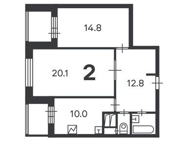 2-комнатная 61.60 кв.м, Жилой дом «Зеленый пр-кт, д. 97А», 22 657 680 руб.