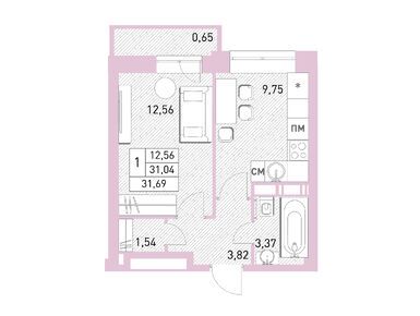 Планировки однокомнатные в ЖК «Столичный»