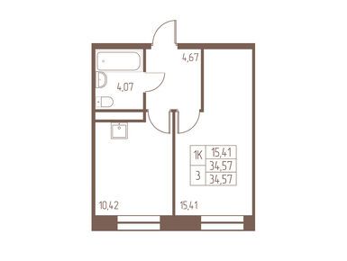 1-комнатная 34.60 кв.м, ЖК «Западная Ивантеевка», 5 419 760 руб.