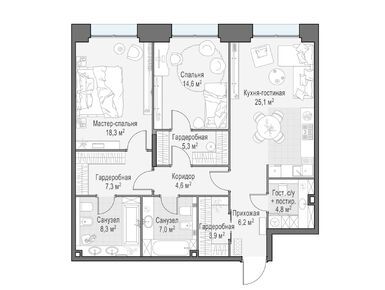 Планировки двухкомнатные в Квартал Life Time (Лайф Тайм)