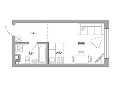 Студия 29.67 кв.м, ЖК «Тринити», 13 481 898 руб.