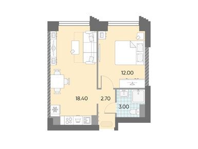 Планировки однокомнатные в ЖК «Обручева 30»