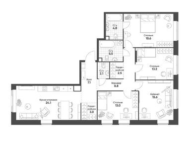 Планировки четырехкомнатные в Mariinn Park (Мариин Парк)