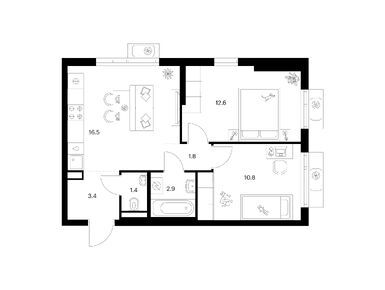 Планировки двухкомнатные в Ярославский квартал