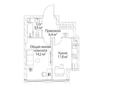 1-комнатная 35.90 кв.м, ЖК «Сезар Силика», 23 227 300 руб.