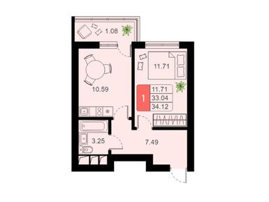 Планировки однокомнатные в ЖК «Химки Тайм»