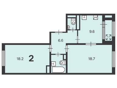2-комнатная 58.00 кв.м, Жилой дом «Маршала Еременко ул., д. 5, к. 1, 2, 3, 4», 14 106 180 руб.