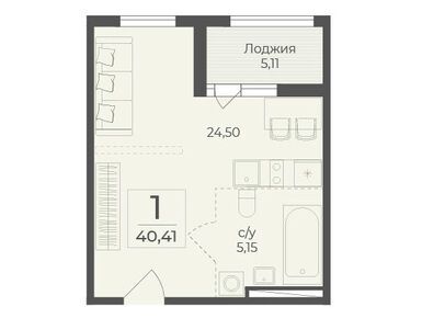 Планировки однокомнатные в ЖК Botanica (Крым)