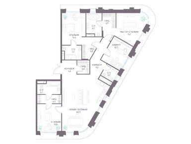 4-комнатная 152.10 кв.м, ЖК «Дом XXII» (Дом 22), 360 172 800 руб.